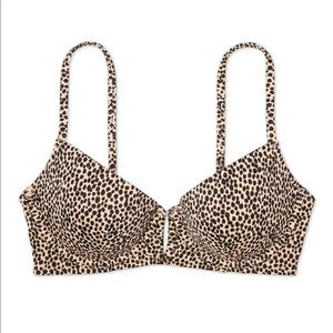 NWT Leopard Ribbed Bikini Top
